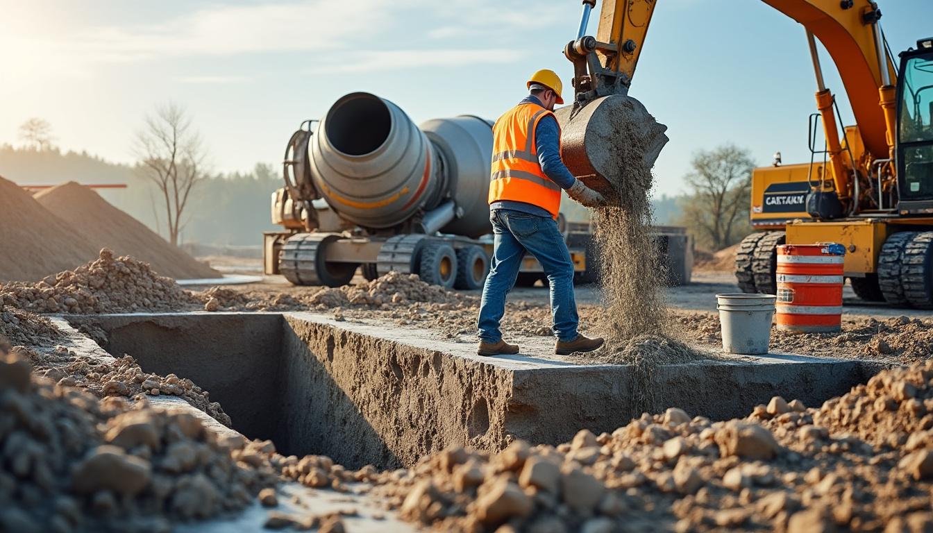 découvrez les proportions exactes pour un dosage béton 350 kg avec mélange sable gravier, garantissant des fondations solides tout en évitant le gaspillage de matériaux.