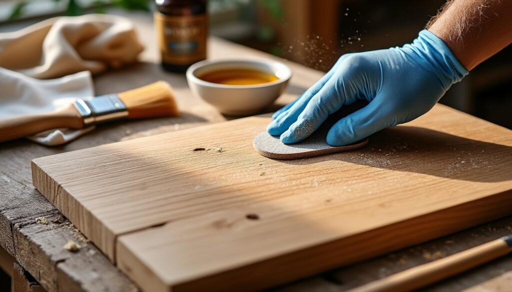 découvrez comment sabler un meuble pour préparer une surface propre, idéale avant l'application d'une peinture naturelle ou d'une huile pour bois.