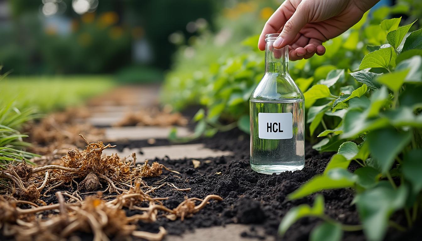 Acide chlorhydrique désherbant : efficacité, dangers et ce qu'on peut utiliser à la place 2 découvrez l'efficacité et les dangers de l'acide chlorhydrique comme désherbant, ainsi que des alternatives sûres et naturelles pour un jardin sans mauvaises herbes.