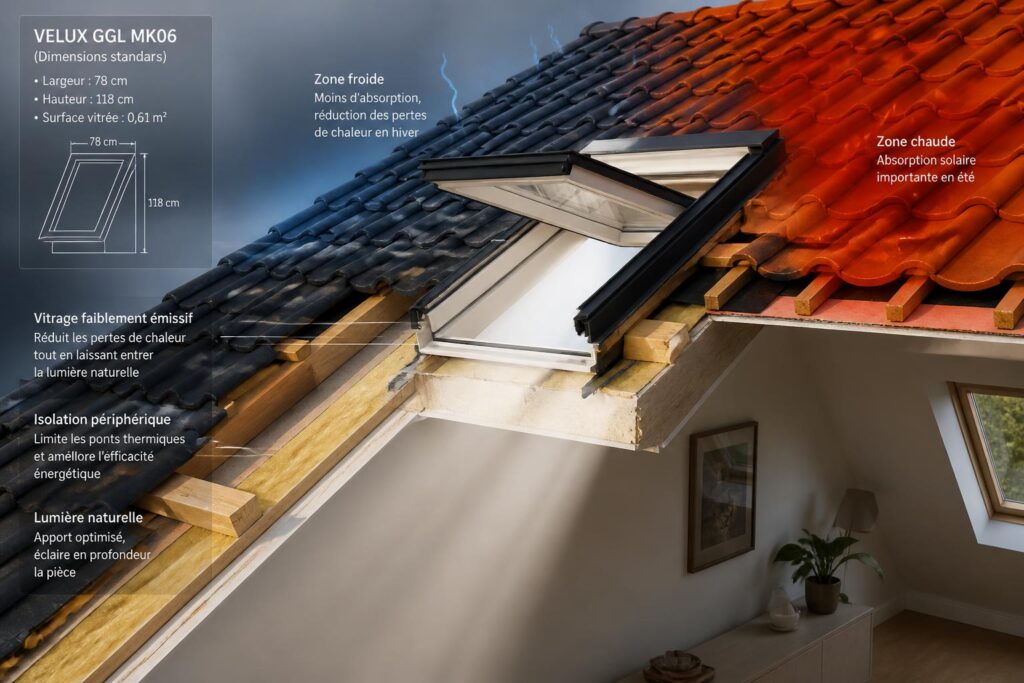 découvrez les dimensions standard des fenêtres velux, leur apport en lumière naturelle dans votre intérieur et leur impact sur le bilan thermique de votre toit pour un confort optimal.